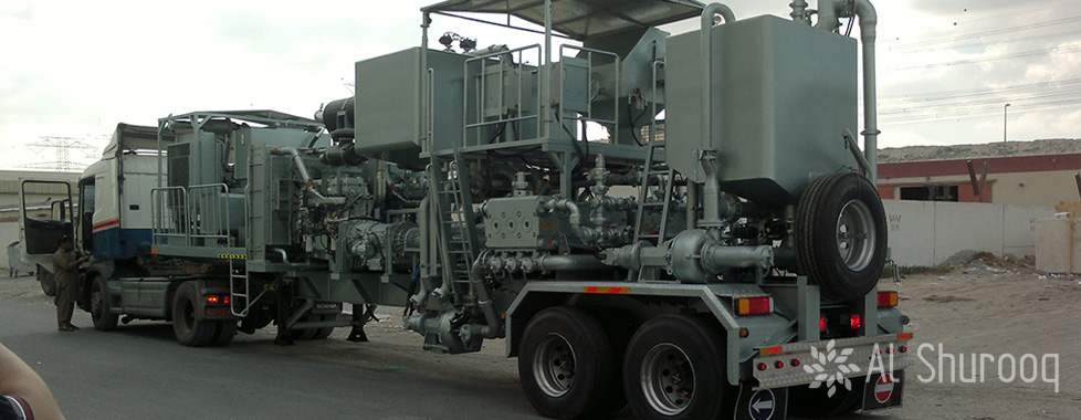 trailer mounted twin cement pumping unit