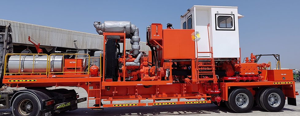 Twin acid pumping unit Oilfield well services