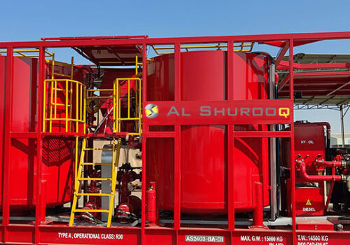 Batch mixer skid acid